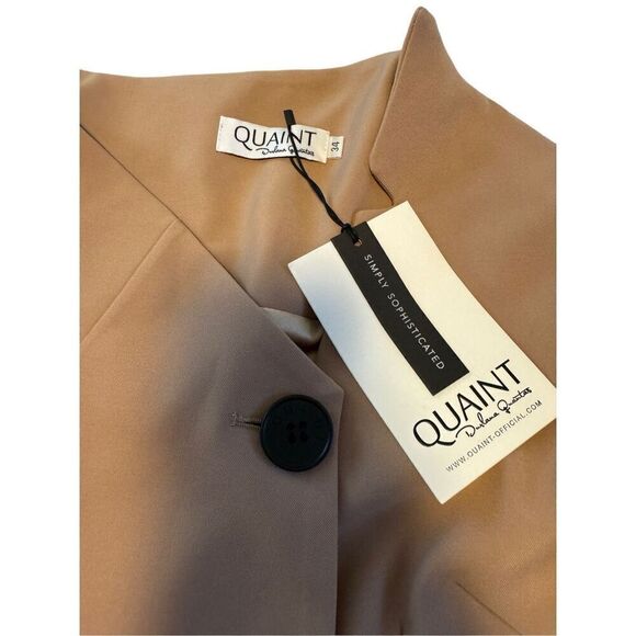 Quaint size 34 tan brown button jacket - NWT - Picture 11 of 13